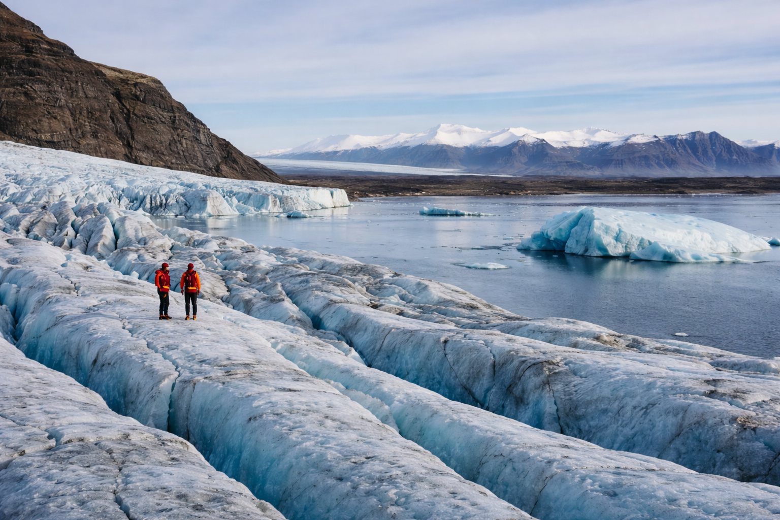 Glacier hike and boat tour at Fjallsárlón in September